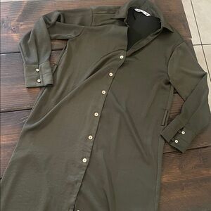 Zara Khaki Green Shirt Dress